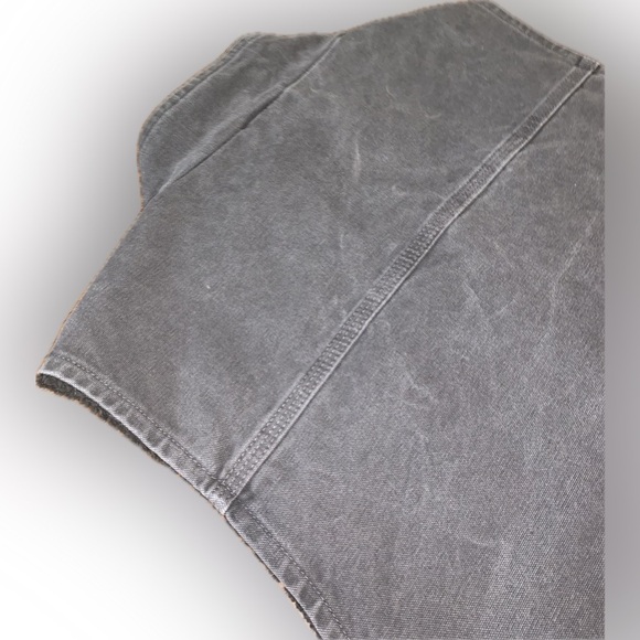 Carhartt V33 GVL Gray Fleece Sherpa Lined Canvas Rugged Work Wear Zip Up Vest XL - Picture 4 of 15